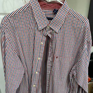 Izod Red White & Blue Button Down Shirt - Size XL